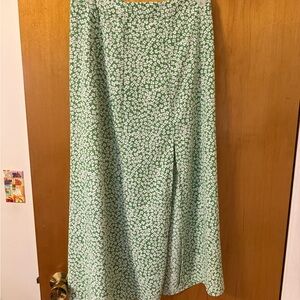 Green Floral Women's Skirt